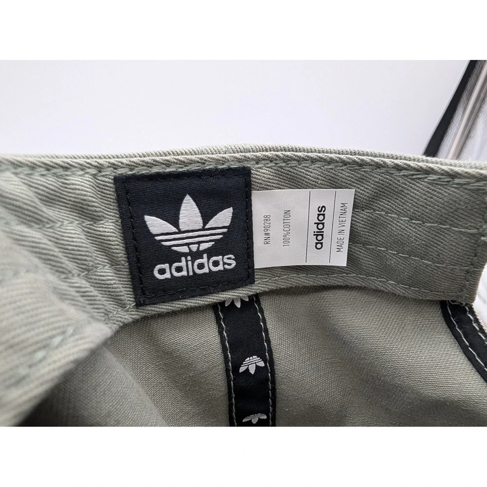 Adidas Originals Trefoil Logo Relaxed Strapback Hat Sage Green Adjustable Cap